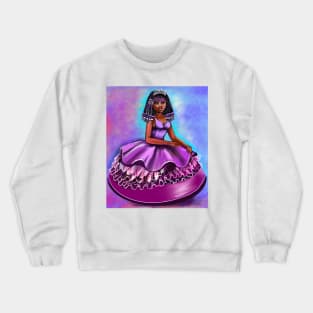 African American princess with beads. The best Gifts for black girls 2022 afro princesses  ! beautiful  black girls with Afro hair, brown eyes and dark brown skin. black princess Crewneck Sweatshirt